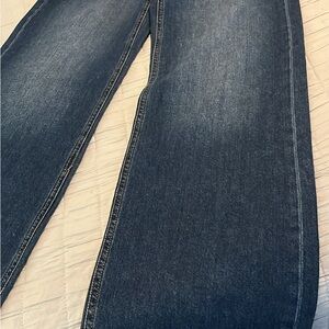 Wide Leg Women's Jeans in Dark Blue Wash